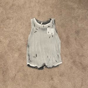 white/gray tank top with cuts